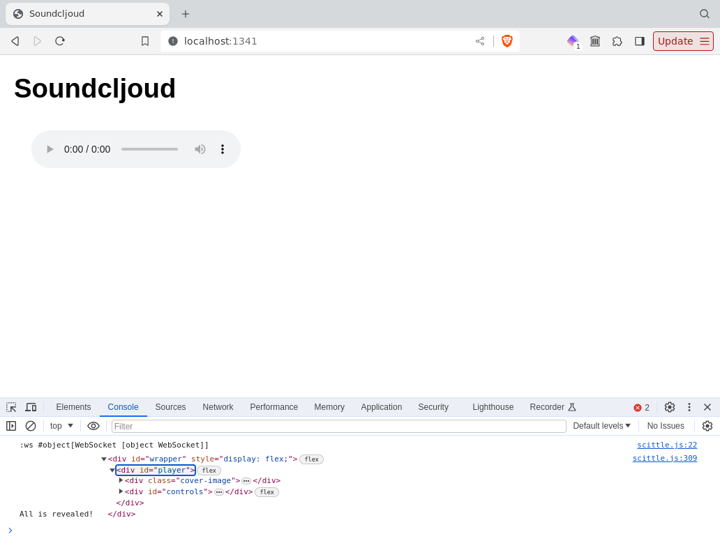 Screenshot of a web browser window with an audio player