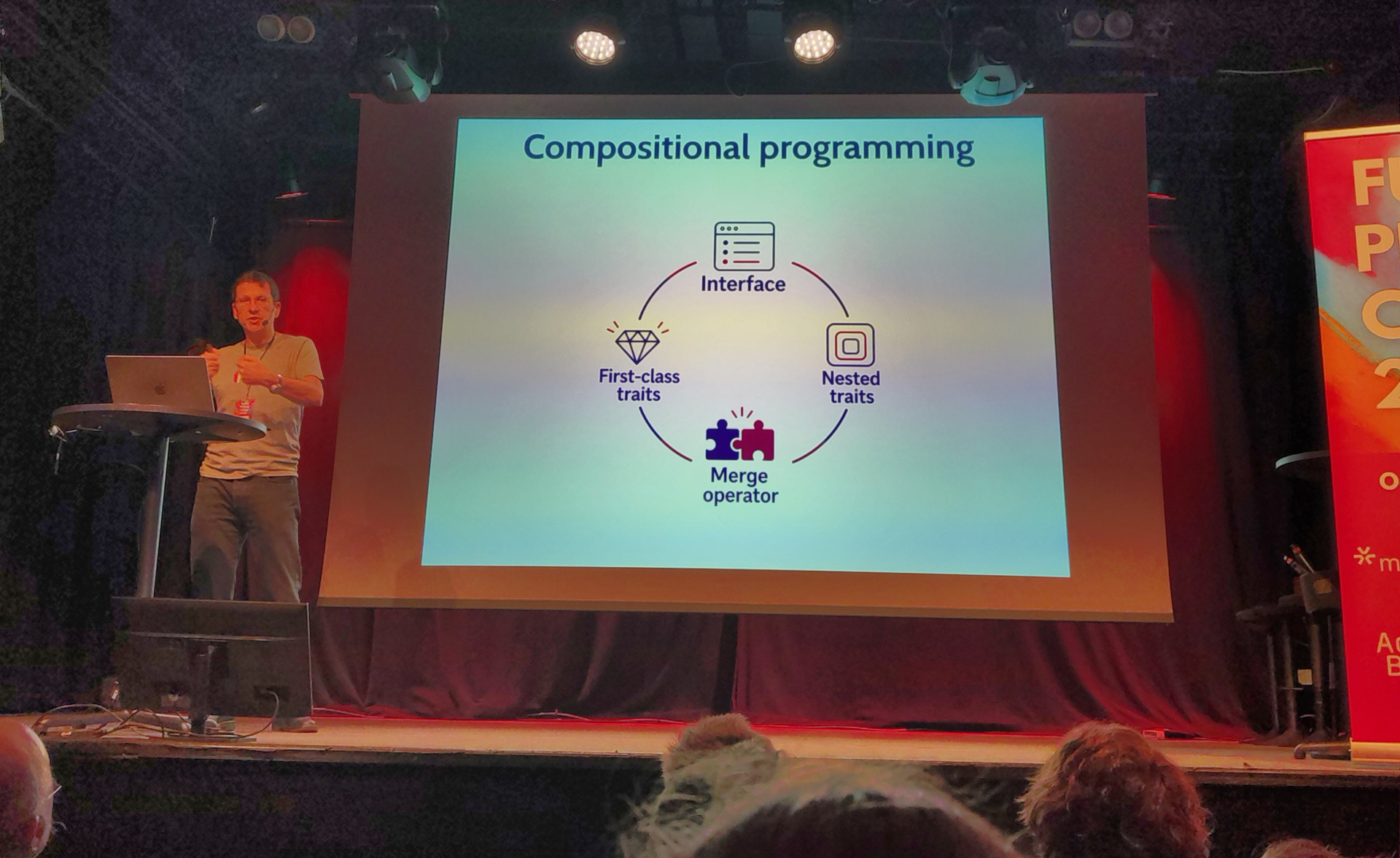 Seems good? Eric presents a slide labelled "Compositional programming"