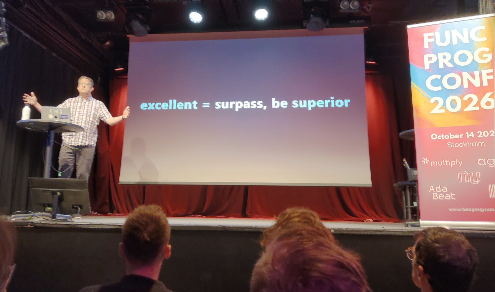 Gotta own a copy of the OED to write Clojure Christoph presents a slide labelled "excellent = surpass, be superior"