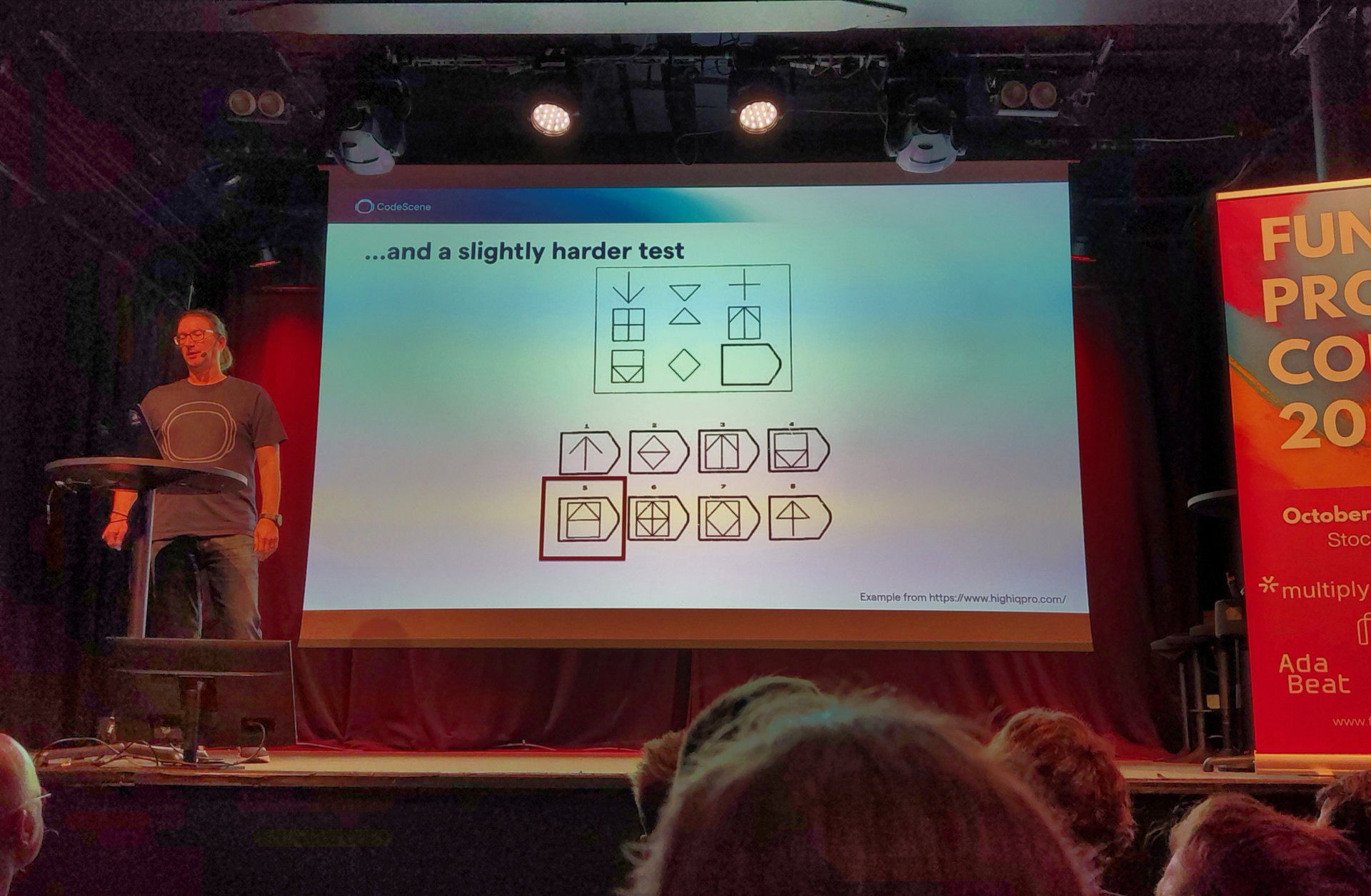 Don't forget to show your work Adam presents a slide labelled "...and a slightly harder test"
